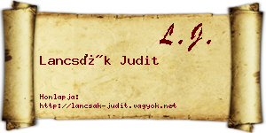 Lancsák Judit névjegykártya